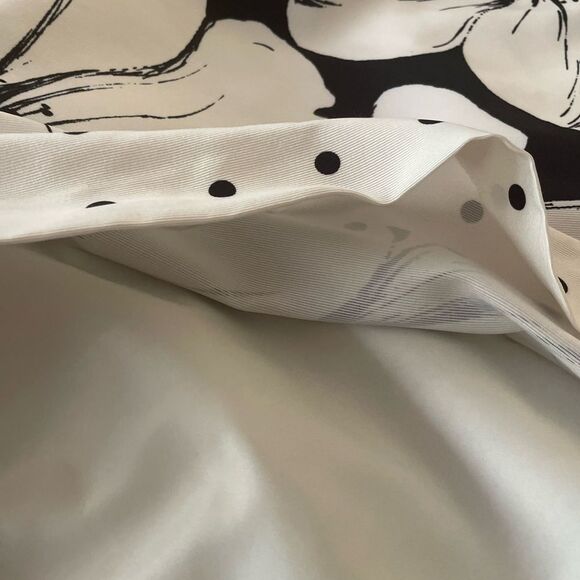 TALBOTS Black and White Floral Shift Sleeveless Shift Dress w/Bow Womens Size 10 - Picture 7 of 14